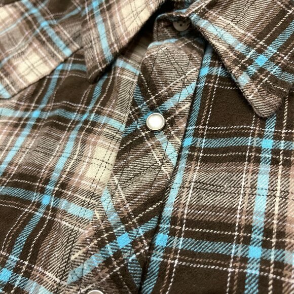 Wrangler Wrancher Shirt Mens 2X Western Pearl Snap Cowboy Plaid Long Sleeve - Picture 3 of 8